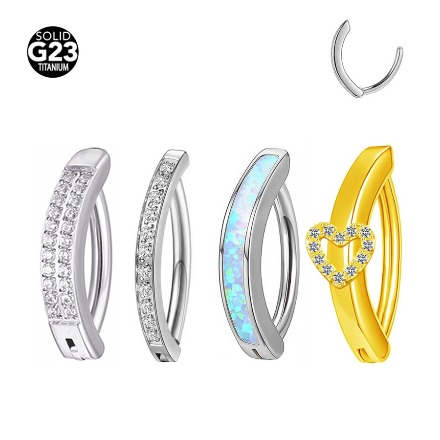 Titanium CZ Flower Minimalist Navel Ring