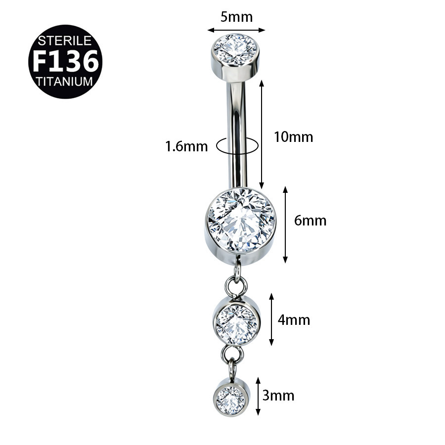 ASTM F136 Titanium Opal Butterfly Sparkle Internally Threaded Navel Ring - Image 2