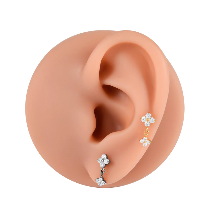 ASTM F136 Titanium 20G Flower Chain Internally Threaded Labret Stud - Image 4