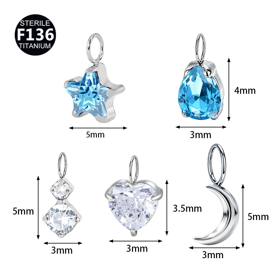 ASTM F136 Titanium Heart Star Earring - Image 3