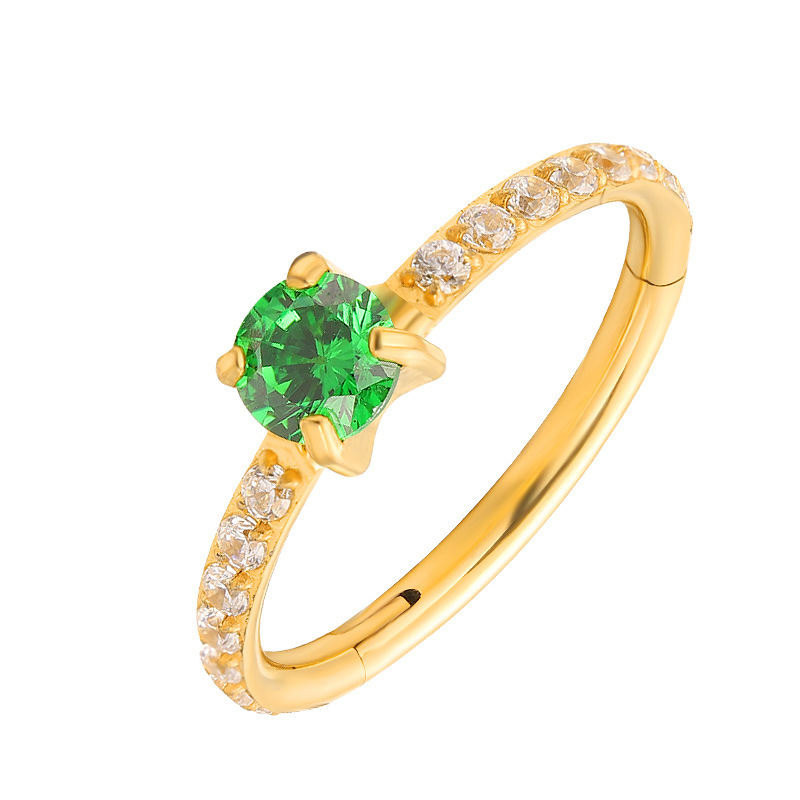 G23 Titanium 14G CZ Seamless Ring Nose Ring | 8/10mm - Image 4
