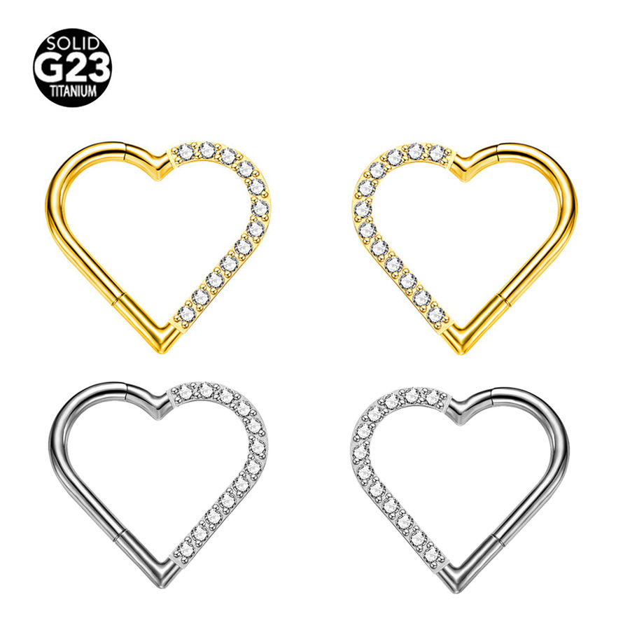 G23 Titanium Heart Unique Seamless Ring Nose Ring
