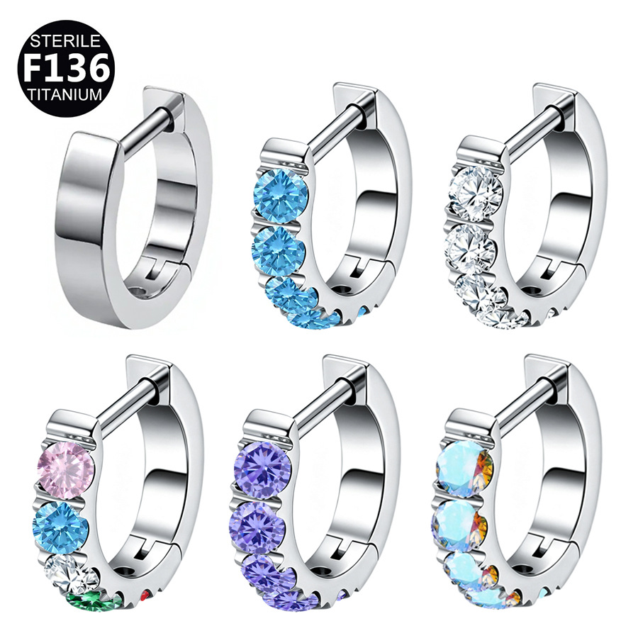 ASTM F136 Titanium CZ Earring