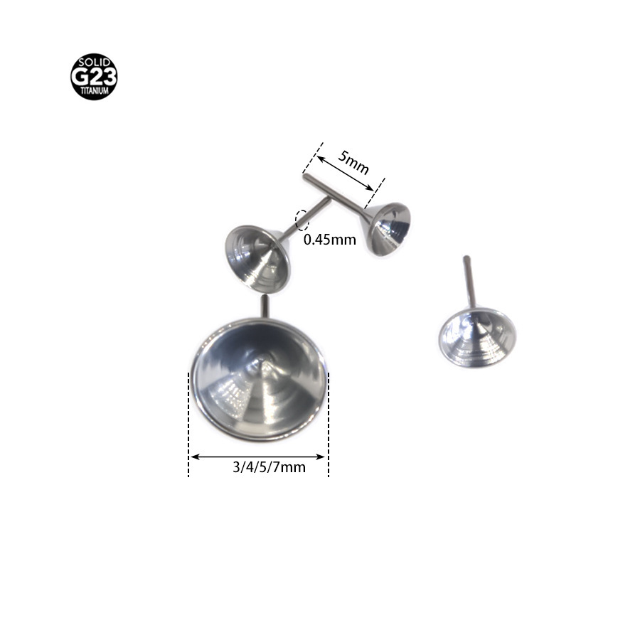 ASTM F136 Titanium CZ Spike Bowl Threadless Push-In Replacement Part - Image 7