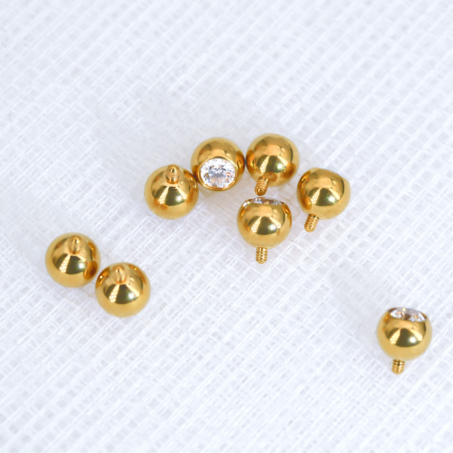 ASTM F136 Titanium CZ Internally Threaded Labret Stud - Image 3