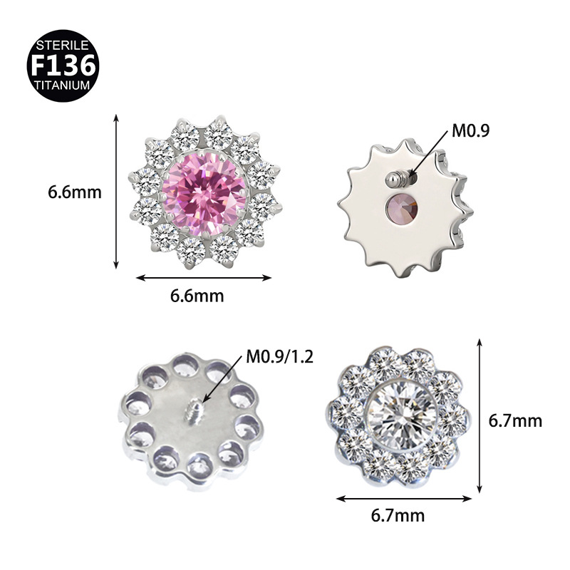 ASTM F136 Titanium Sun Flower Dermal Anchor - Image 3