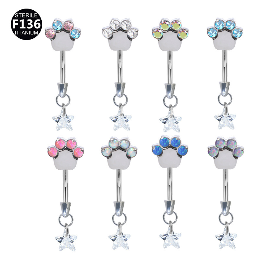 ASTM F136 Titanium Cat Pendant Labret Stud