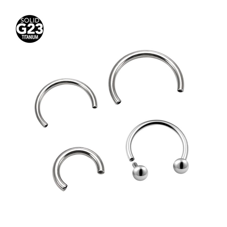 G23 Titanium 14G Internally Threaded Horseshoe Ring