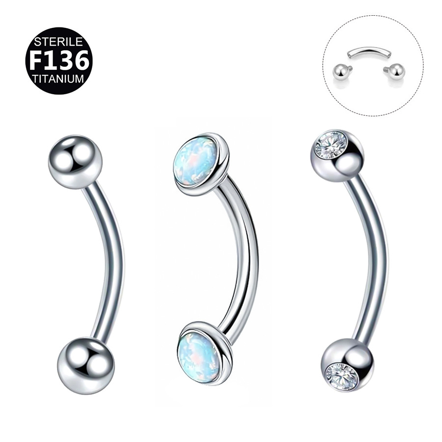 ASTM F136 Titanium 16G Opal Ball Internally Threaded Navel Ring | 2mm - Image 9