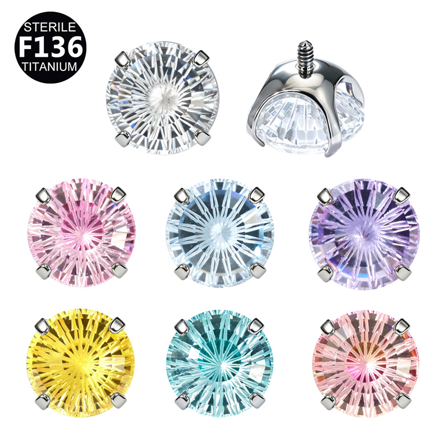 ASTM F136 Titanium CZ Minimalist Labret Stud