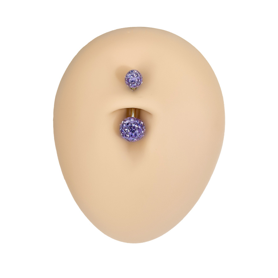 ASTM F136 Titanium 14G CZ Punk Navel Ring | 10mm Length - Image 8