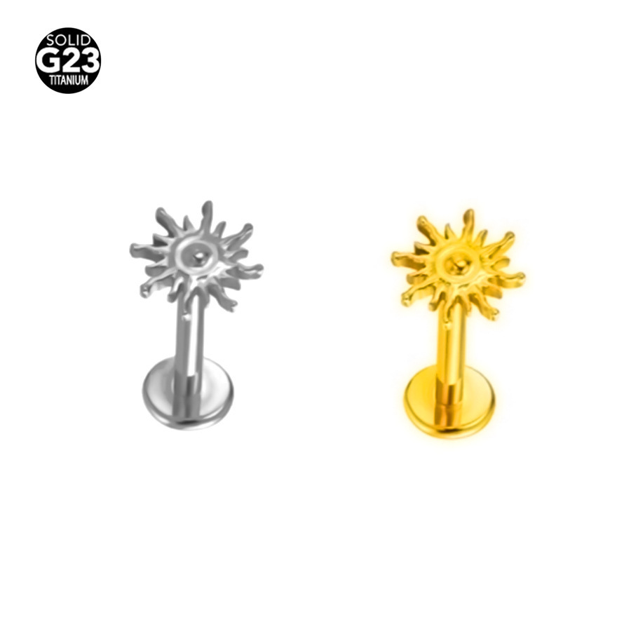 ASTM F136 Titanium 16G Sun Labret Stud | 2mm - Image 5