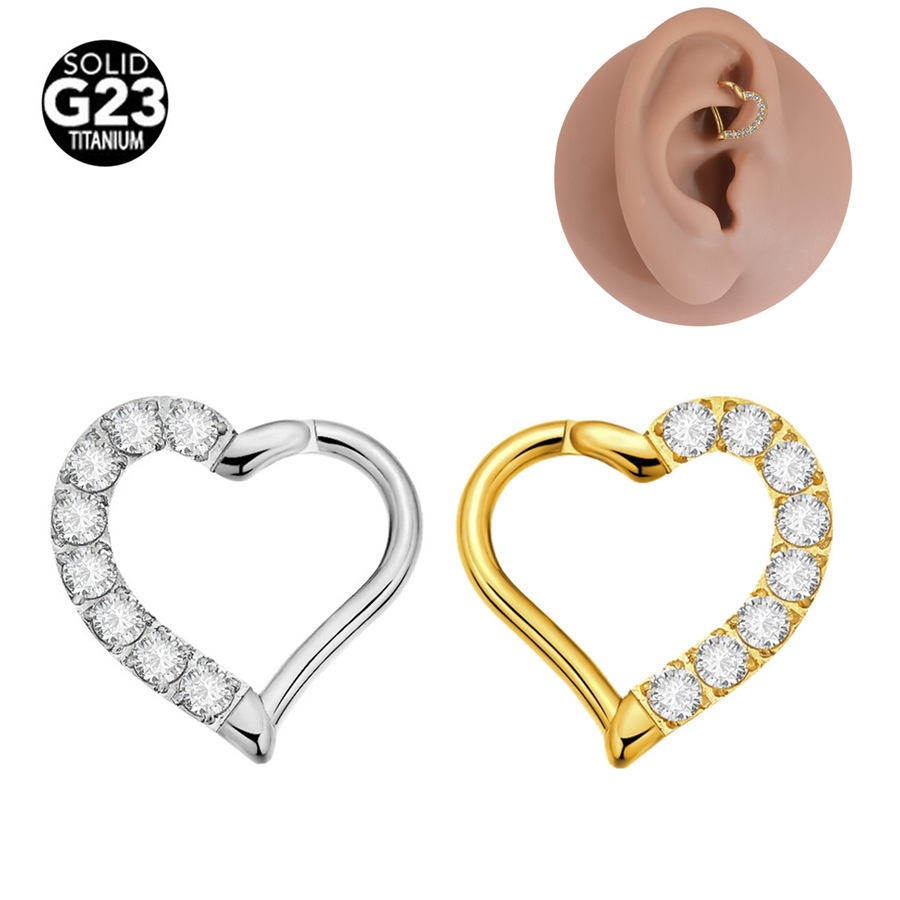G23 Titanium 16G CZ Heart Fox Trendy Labret Stud | ID 10mm