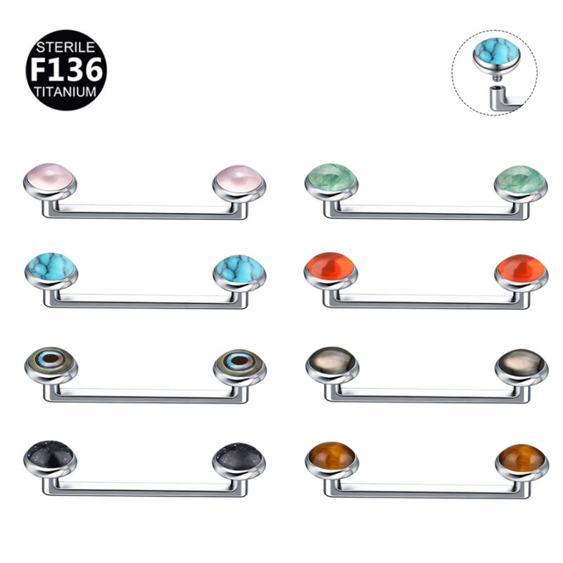 F136 Titanium Natural Stone Dermal Anchor 1.6mm Gauge