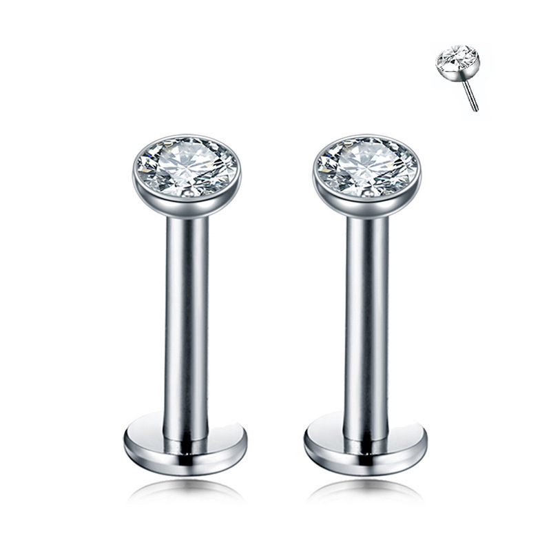 G23 Titanium Bowl Threadless Push-In Labret Stud - Image 3