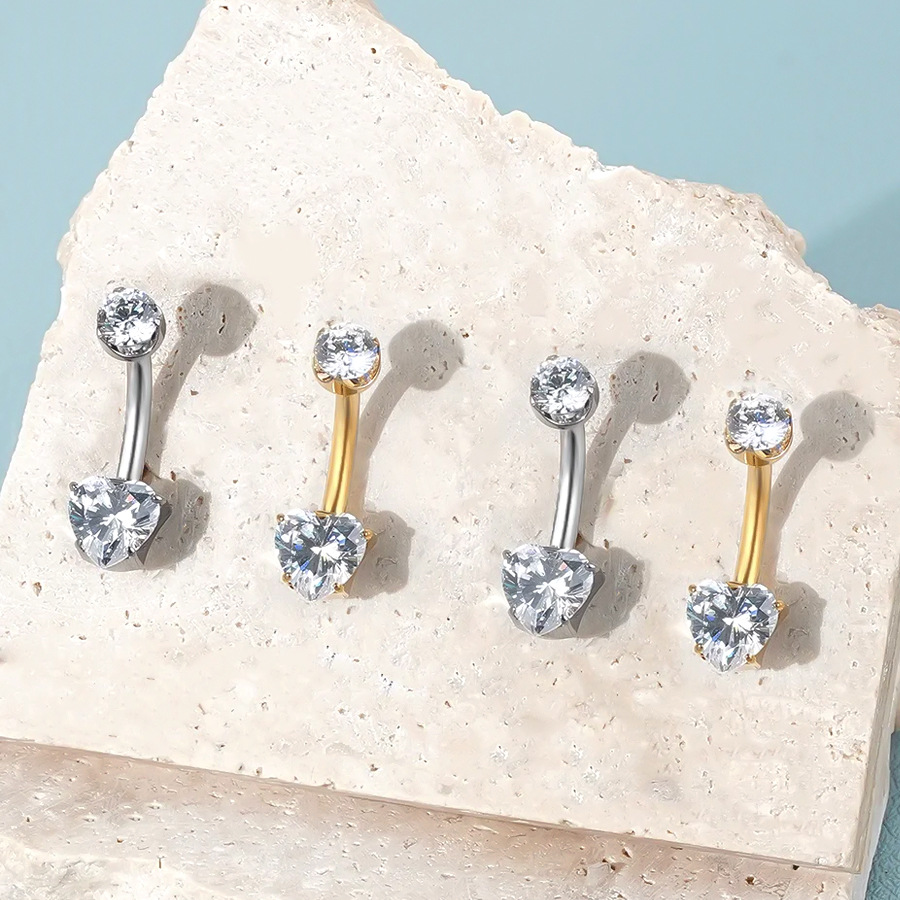 ASTM F136 Titanium CZ Ball Prong Internally Threaded Navel Ring - Image 8
