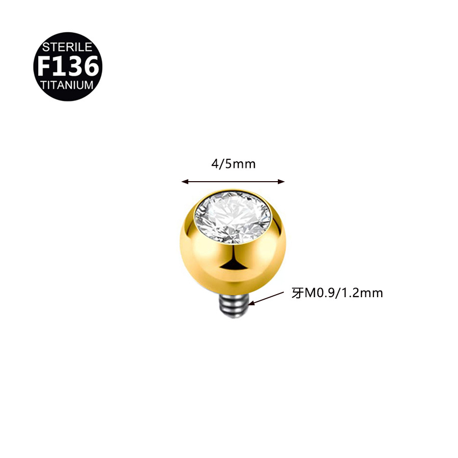 ASTM F136 Titanium CZ Internally Threaded Labret Stud - Image 2