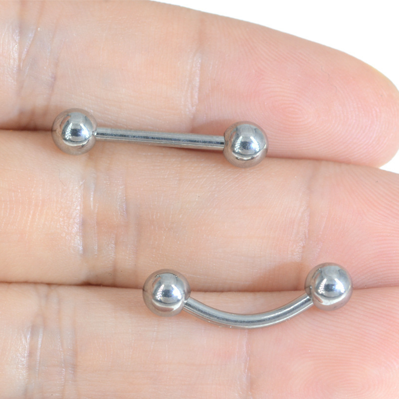 G23 Titanium 14G Curved Barbell Tongue Barbell | 14/12mm - Image 3