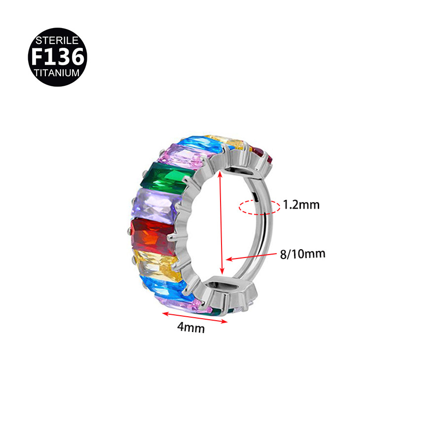 ASTM F136 Titanium 16G Colorful Nose Ring | 2mm - Image 2