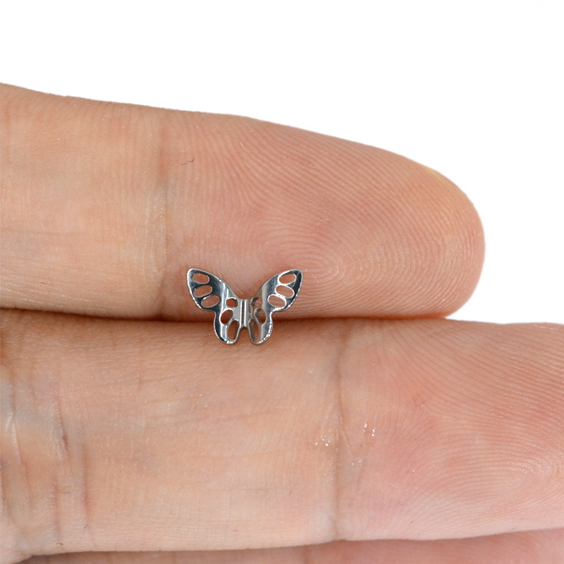 ASTM F136 Titanium Butterfly Minimalist Labret Stud - Image 4