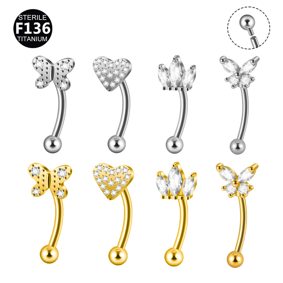 ASTM F136 Titanium CZ Butterfly Ball Earring