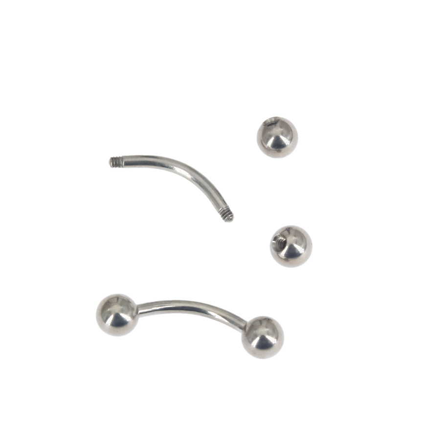G23 Titanium 14G Curved Barbell Tongue Barbell | 14/12mm - Image 5