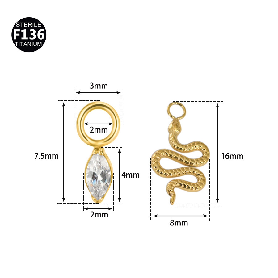 ASTM F136 Titanium Snake Marquise Replacement Part - Image 3