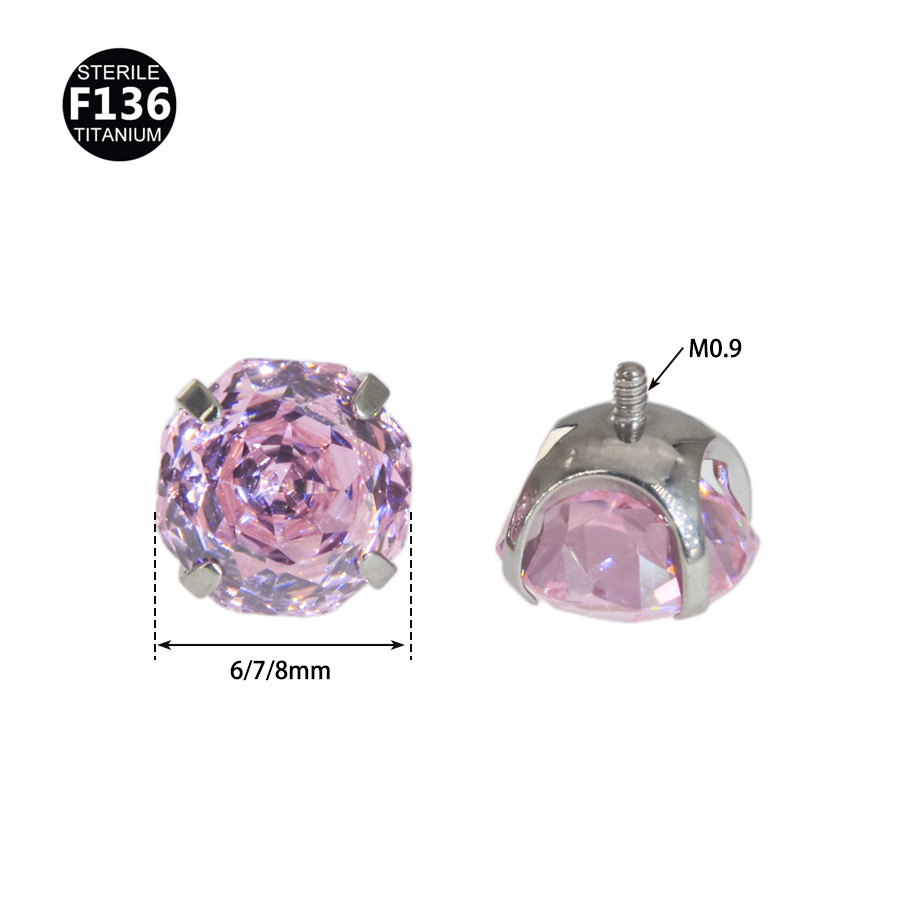 ASTM F136 Titanium Flower Bowl Labret Stud | 6-8mm - Image 2