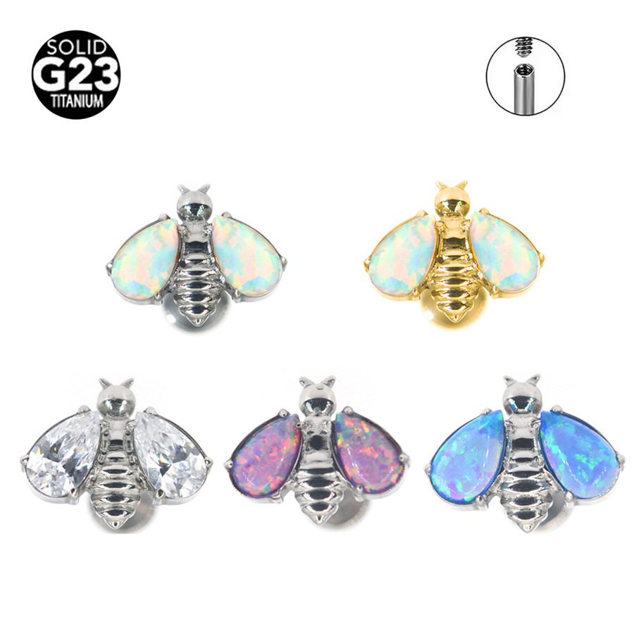 G23 Titanium Opal Labret Stud - Image 9