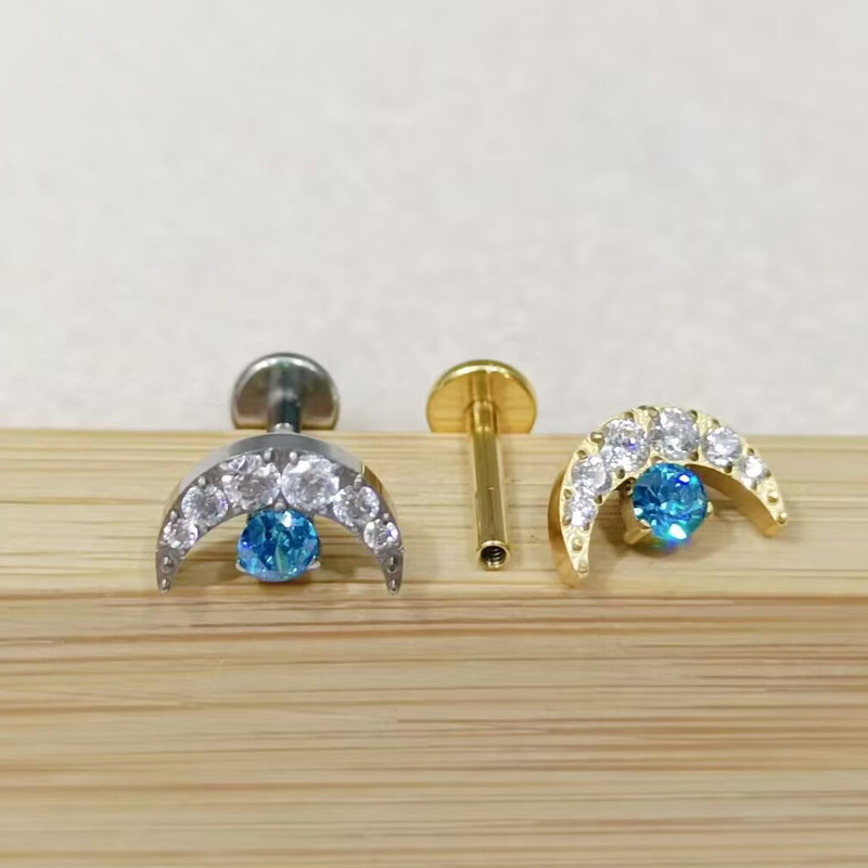 G23 Titanium Moon Labret Stud - Image 4