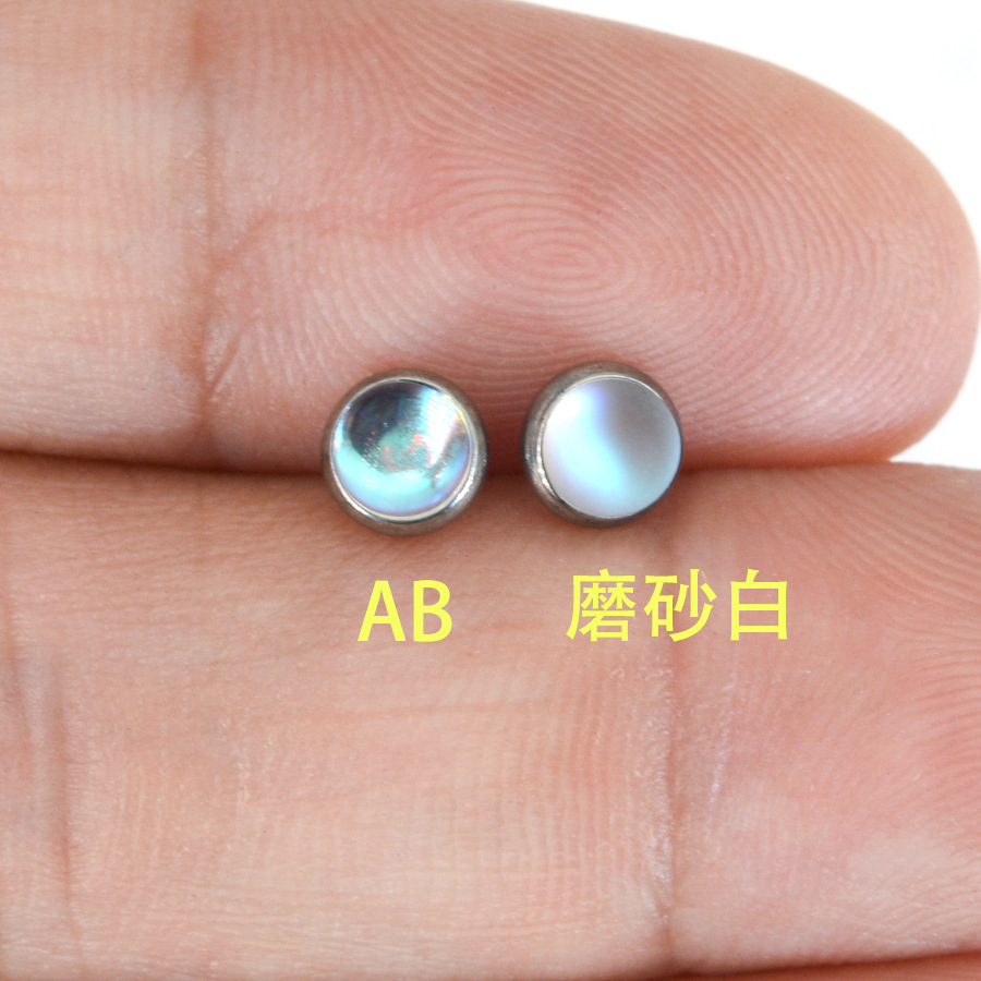 G23 Titanium Opal Internally Threaded Labret Stud - Image 3