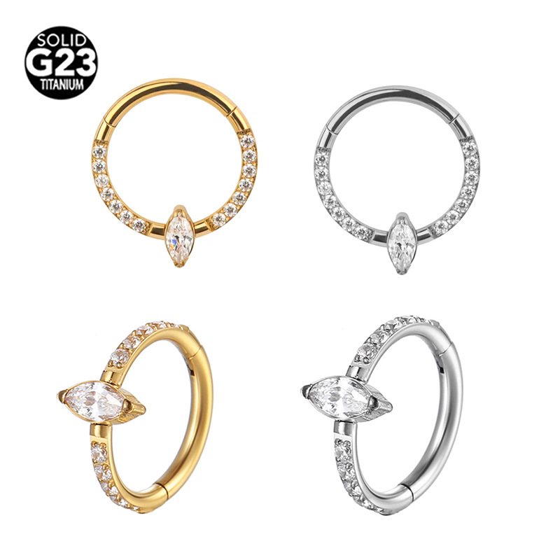 ASTM F136 Titanium Marquise Nose Ring | 8/10mm