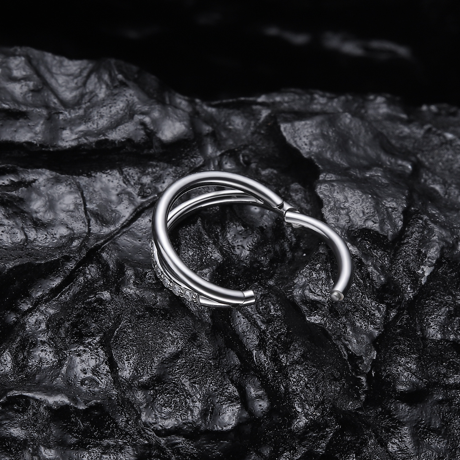 G23 Titanium CZ Minimalist Seamless Ring Nose Ring - Image 4