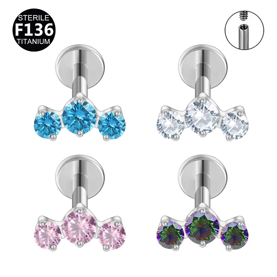 ASTM F136 Titanium 20G CZ Minimalist Labret Stud