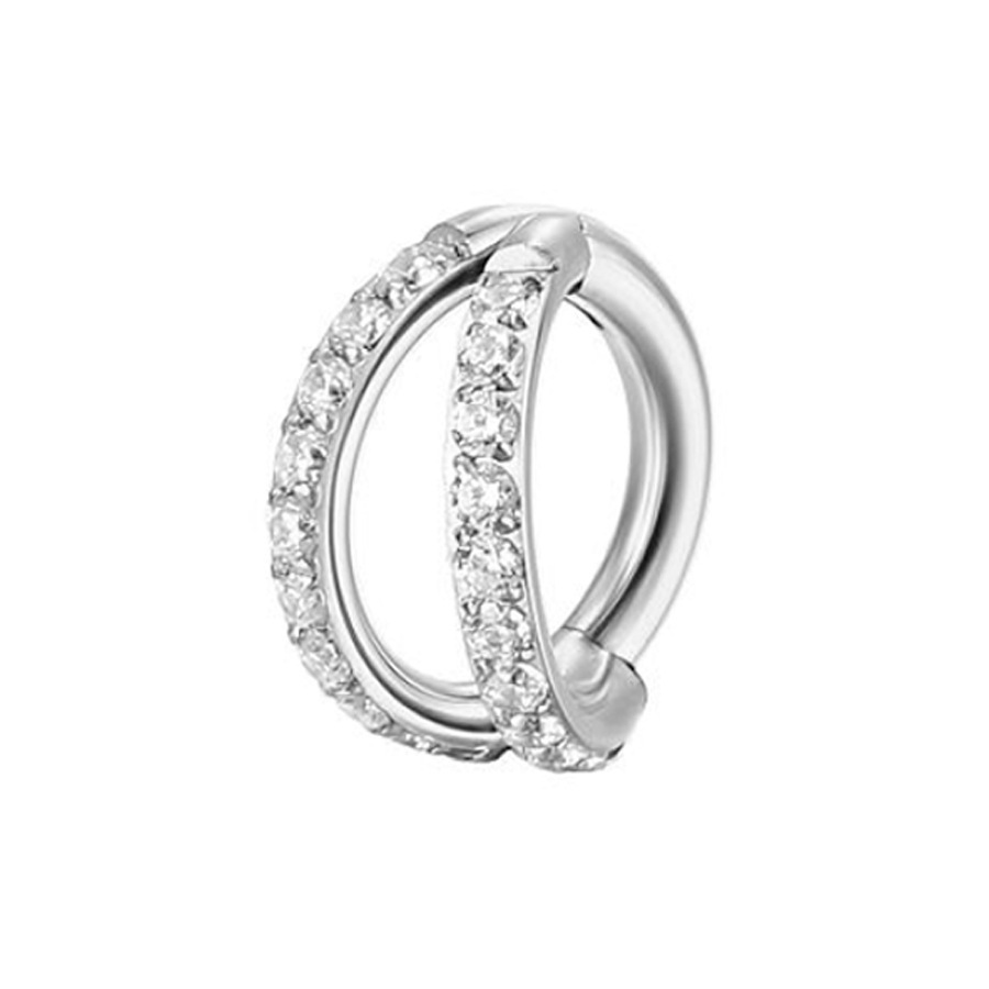 G23 Titanium CZ Seamless Ring Nose Ring - Image 5