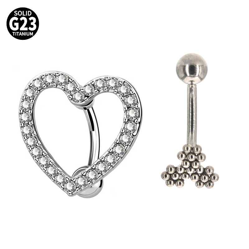 G23 Titanium Heart Navel Ring