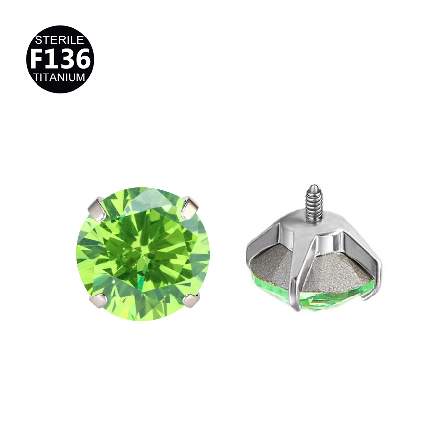 Titanium 20G CZ Sparkle Labret Stud | 6mm - Image 7
