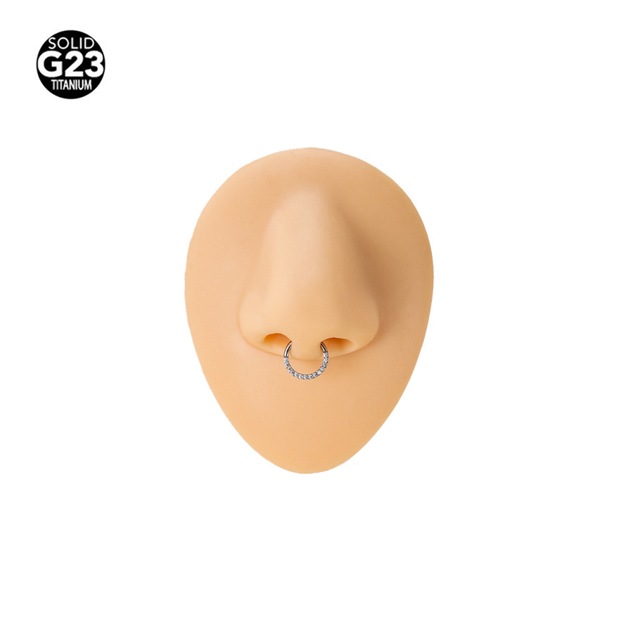 G23 Titanium 16G CZ Nose Ring - Image 4