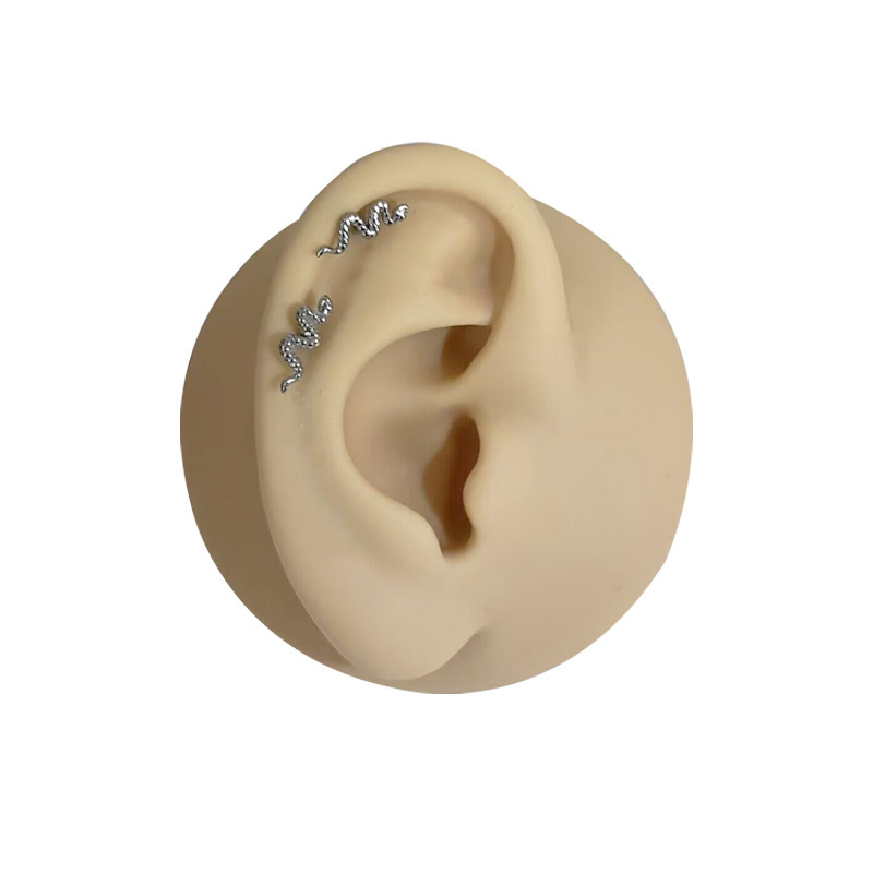 G23 Titanium Snake Unique Threadless Push-In Labret Stud - Image 4