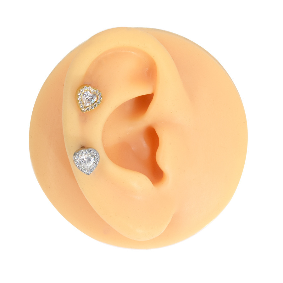 Titanium CZ Heart Filigree Labret Stud - Image 5