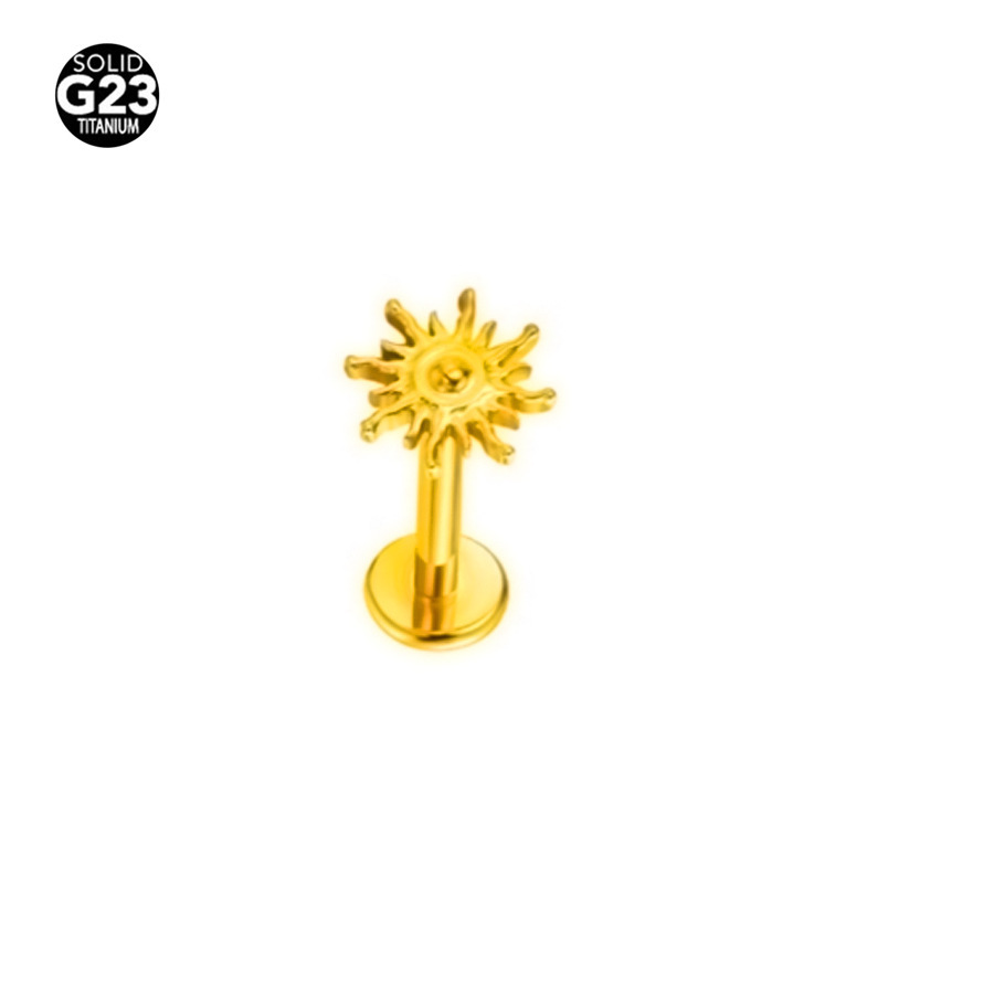 ASTM F136 Titanium 16G Sun Labret Stud | 2mm - Image 2