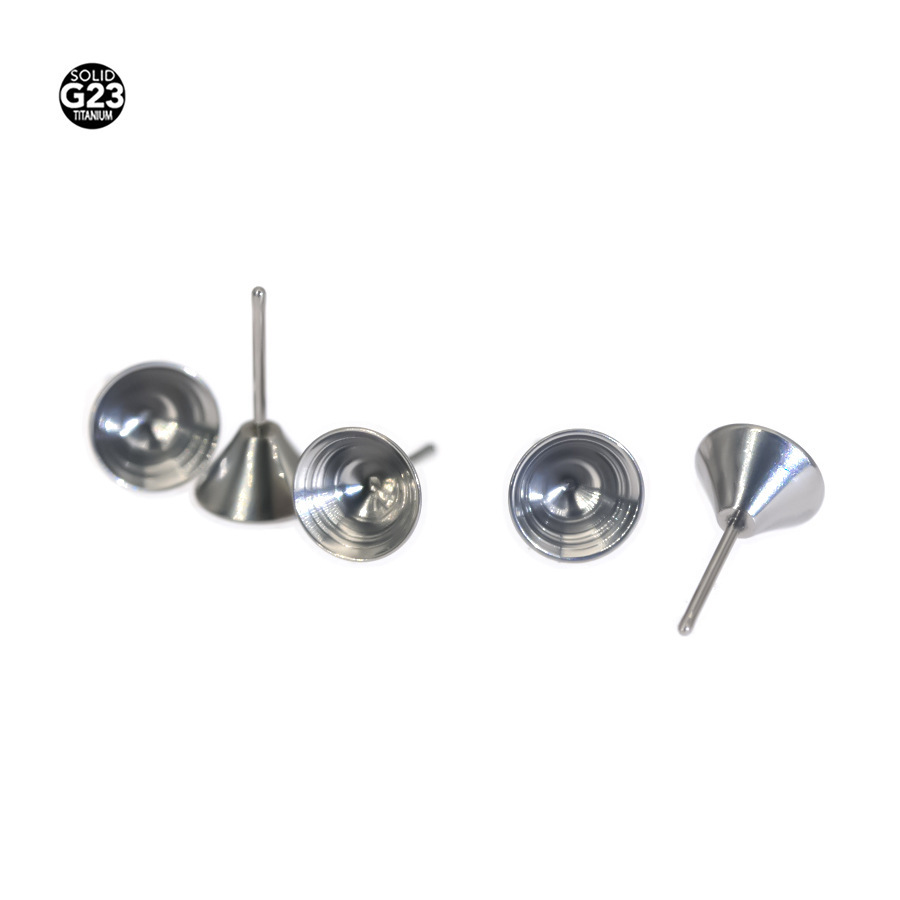 ASTM F136 Titanium CZ Spike Bowl Threadless Push-In Replacement Part - Image 2