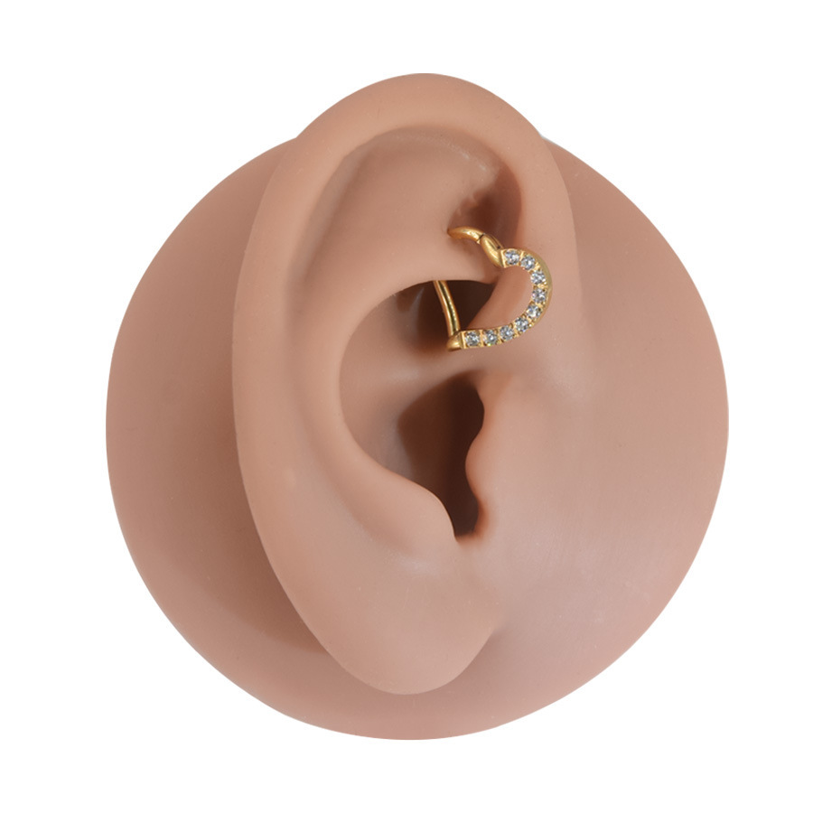 G23 Titanium 16G CZ Heart Fox Trendy Labret Stud | ID 10mm - Image 9