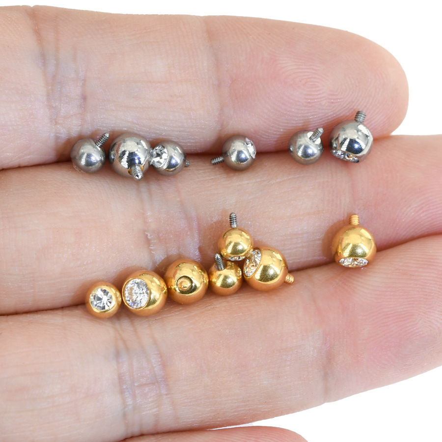 ASTM F136 Titanium CZ Internally Threaded Labret Stud - Image 4
