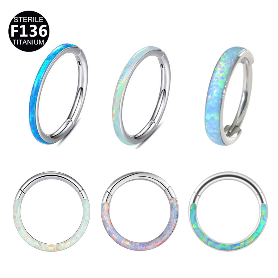 G23 Titanium Opal Punk Nose Ring | 6/8/10/12mm