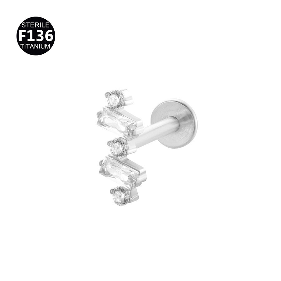 ASTM F136 Titanium 20G Teardrop Pendant Colorful Internally Threaded Flat Back Labret Stud - Image 4
