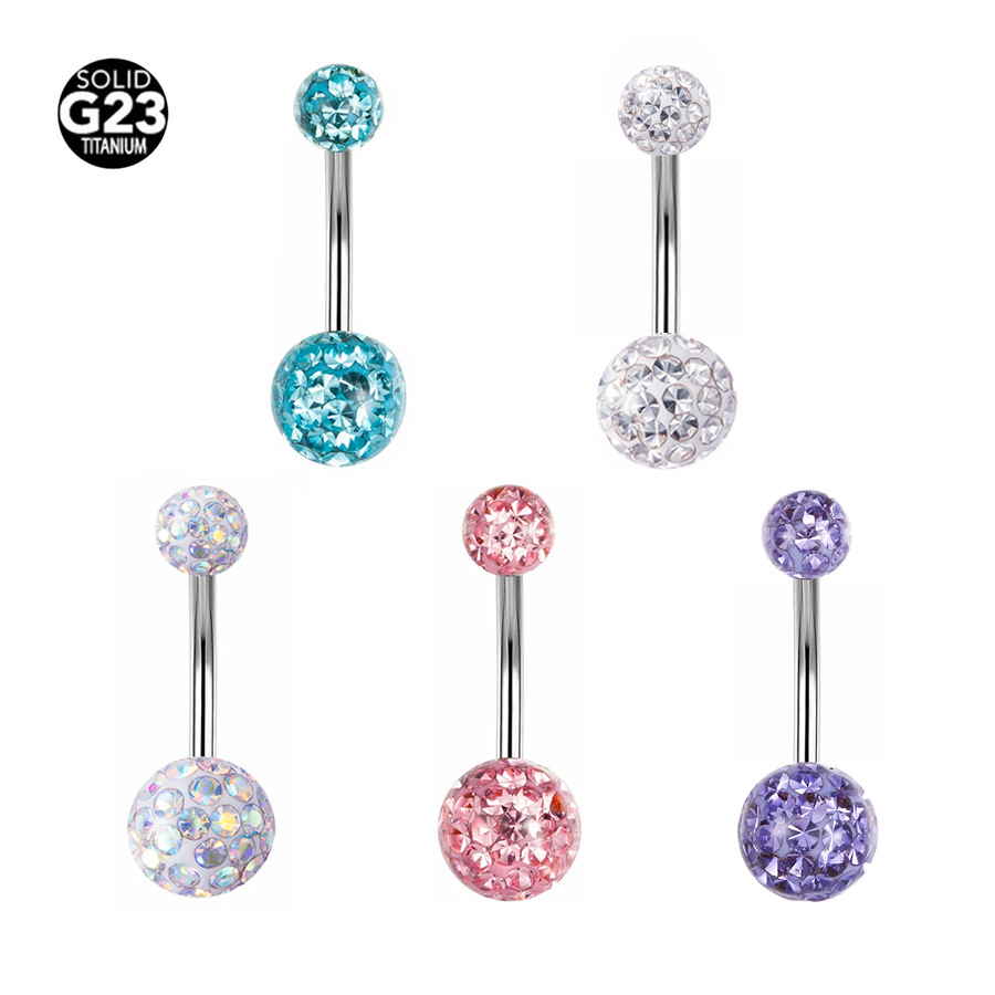 ASTM F136 Titanium 14G CZ Punk Navel Ring | 10mm Length - Image 6