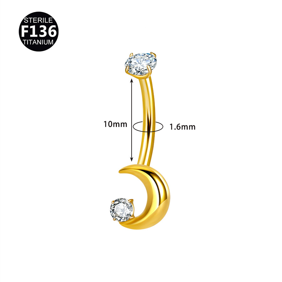 ASTM F136 Titanium CZ Butterfly Flower Navel Ring - Image 2