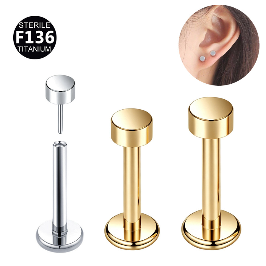 ASTM F136 Titanium Round Labret Stud