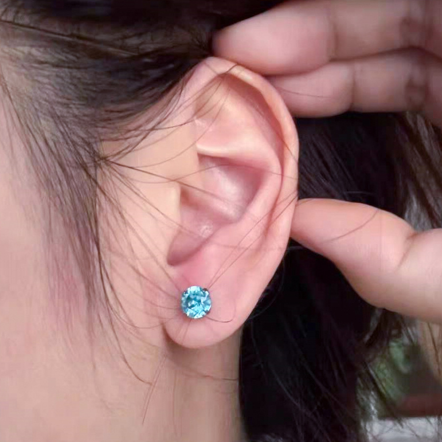 Titanium 20G CZ Sparkle Labret Stud | 6mm - Image 5